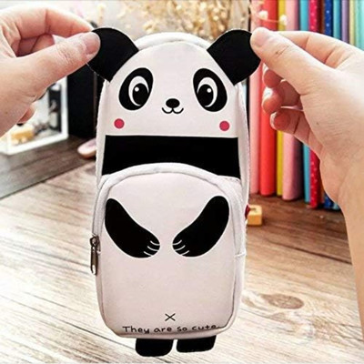 SHIVAY TRADE Panda pack of 1 Panda print Art Artificial Leather Pencil Box(Set of 1, White)