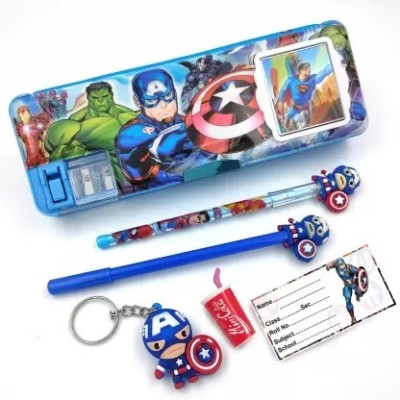 vvn Avenger Avenger Art Polyester Pencil Box(Set of 6, Dark Blue)