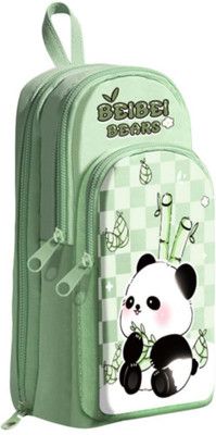 JOY MAKER BAIBAI BEARS BEARS Art Polyester Pencil Box(Set of 1, Green)