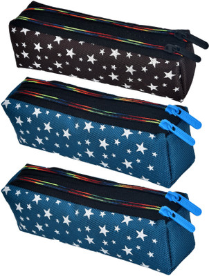 KUBER INDUSTRIES Pencil Boxes Pencil Box Art Canvas Pencil Boxes(Set of 3, Multicolor)