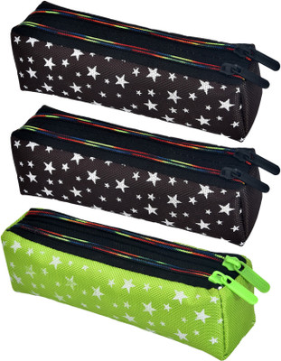 KUBER INDUSTRIES Pencil Boxes Pencil Box Art Canvas Pencil Boxes(Set of 3, Multicolor)