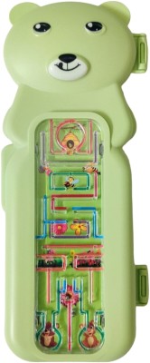 Gift Collection Teddy Shape Pencil Box For School Kids With Game On Top Teddy Art Plastic Pencil Box(Set of 1, Green)