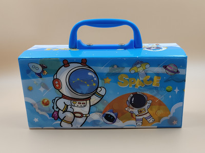 Paper Bear Multi-Function Storage Bag Secret Compartment Pencil Box Multi-Layer Password Protected Pencil Box Art Plastic Pencil Box(Set of 1, Light Blue)