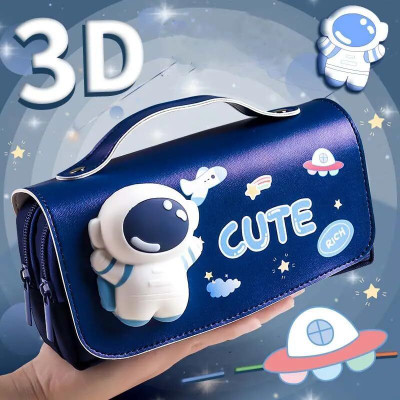 Toys R Us BY FLIPKART IMPORTED HOT SELLING TRENDING FLIPKART RECOMMENDED NEW ARRIVAL 3D DECOMPRESSION BABY ASTRONAUT THEME PENCIL CASE STATIONARY FOR SCHOOL CLASSES Art EVA Pencil Box(Set of 1, Blue)