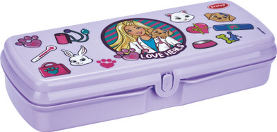 Pratap Go School Barbie Art Polypropylene Pencil Box(Set of 1, Purple)