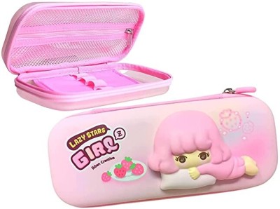 WECAN signature princess Art Polyester Pencil Box(Set of 1, Pink)