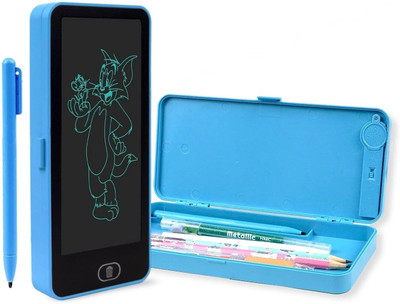 ZUNBELLA 2 in 1 Digital LCD Writing Tablet(muticolour) Children Doodle Board with Pencil Box for Kids Art Plastic Pencil Box(Set of 1, Multicolor)
