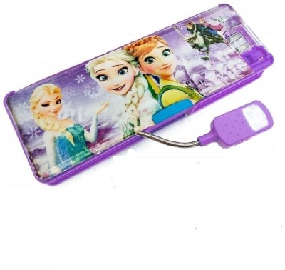 WMKO Frozen LED Light Pencil Box Open Double Side frozen Art Plastic Pencil Box(Set of 1, Purple)