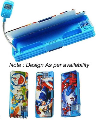 LEGERITY Pencil box / Geometry Boxwith LED light Blue Color Attractive Art Plastic Pencil Box(Set of 1, Light Blue)