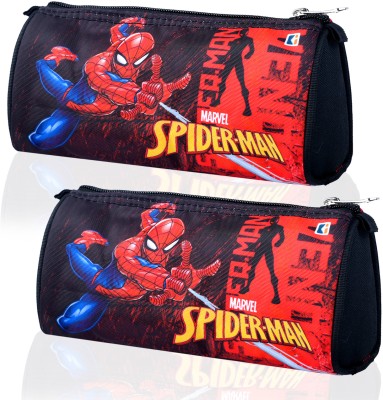 DISNEY Pencil Pouch Spider-Man Art Canvas Pencil Boxes(Set of 2, Red, Black)