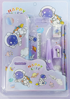 Litvibes LV2025SS15PURPLE Space Art Plastic Pencil Box(Set of 1, Purple)