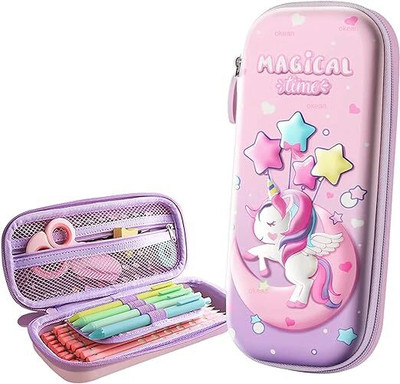 MANTH Unicorn Pencil Case Unicorn Pencil Case Art EVA Pencil Box(Set of 1, Multicolor)