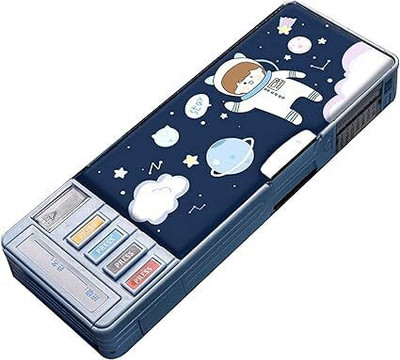 RUMQOL Compass Box Space Art Plastic Pencil Box(Set of 1, Black)
