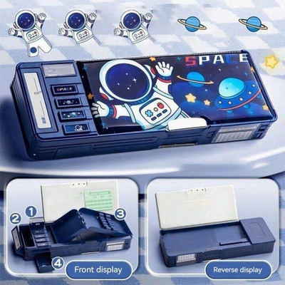 K3NTERPRISES K3 Space Adventure Series – Astronaut Edition astronaut Art Plastic Pencil Box(Set of 1, Dark Blue)
