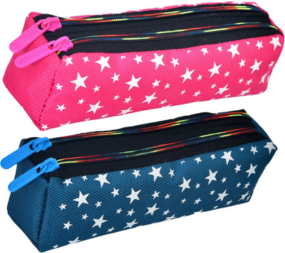 KUBER INDUSTRIES Pencil Boxes Pencil Box Art Canvas Pencil Boxes(Set of 2, Multicolor)
