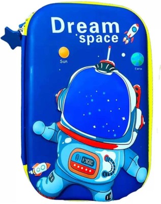 Poohan FANTASTIC 3D ASTRONAUT SPACE SMIGGLE STATIONERHY POUCH FOR BOYS GIRL RETURN GIFT EVA EMBOSSED Art EVA Pencil Box(Set of 1, Blue)