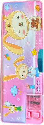 Teakwood Bunny Bunny Art Plastic Pencil Box(Set of 1, Pink)