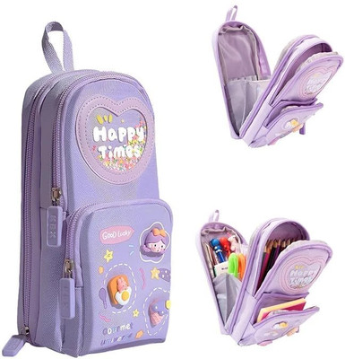 kridha 0 Happy Time Art Canvas Pencil Box(Set of 1, Purple)