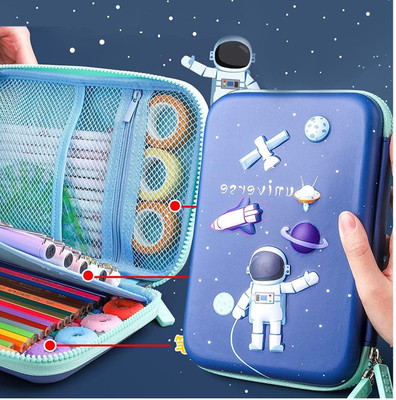radhey preet Universe 3D Print Stationery Storage Case | Available in Big Size(RP115) Art EVA Pencil Box(Set of 1, Blue)