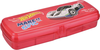 Pratap Go School Jr Hot Wheels Art Polypropylene Pencil Box(Set of 1, Red)