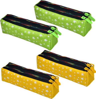 KUBER INDUSTRIES Pencil Boxes Pencil Box Art Canvas Pencil Boxes(Set of 4, Multicolor)