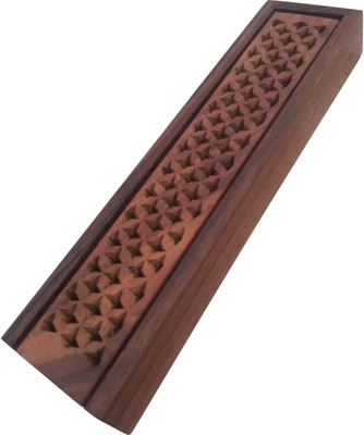NEW ERA WOOD CARVING ART 1 Wooden pattern Art Wood Pencil Box(Set of 1, Brown)