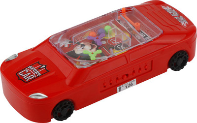 SKI Car Pencil Box on Wheels with Password lock & Pinball Game- Mickey Art Plastic Pencil Box(Set of 1, Red)