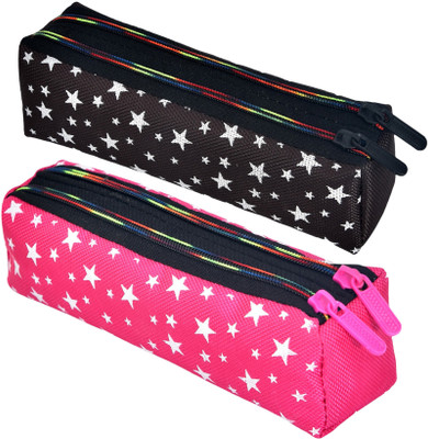 KUBER INDUSTRIES Pencil Boxes Pencil Box Art Canvas Pencil Boxes(Set of 2, Multicolor)