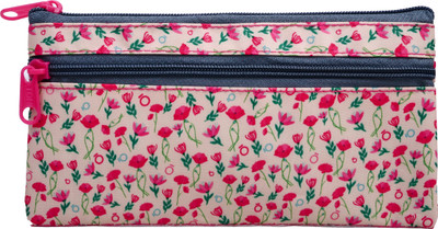 rayie collection BG07 NA Art Polyester Pencil Box(Set of 1, White, Red)
