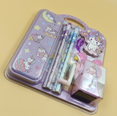 Paper Bear Unicorn Unicorn Metal Pencil box Art Metal Pencil Box(Set of 1, Purple)
