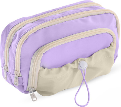 Egab Student Purple Series Plain Art Polyester Pencil Box(Set of 1, Purple)