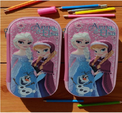 Eclet 2PC Half jambo Hardtop EVA Pencil Case Stationery Box Pen Zipper Pouch School Kids Girls Multipurpose Any Random design & color will sent-z Art Polyester Pencil Box(Set of 1, Multicolor)