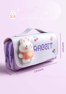 shree giriraj enterprise pouch rabbit Art Canvas Pencil Box(Set of 1, Purple)