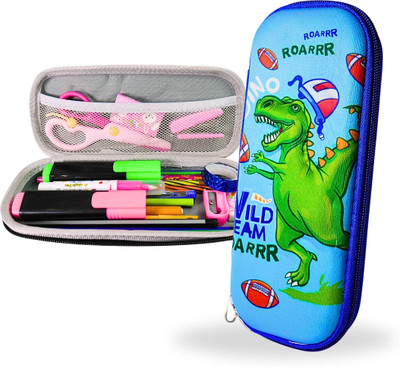 right pouch No Art Polyester Pencil Box(Set of 1, Blue)