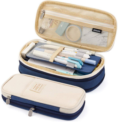 vhbie 0 Solid Art Canvas Pencil Boxes(Set of 1, Blue)