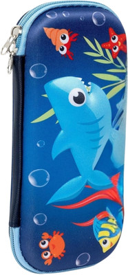 VOXEL Fish Nature Art Canvas Pencil Box(Set of 1, Multicolor)