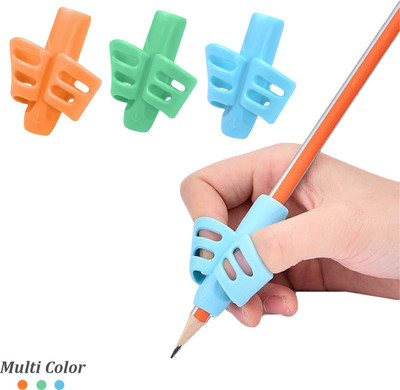 SYGA 3 Pcs Two-finger Pencil Grips Silicone Baby Pencil Holder Handwriting Learn Writing Training Grip Pencil Grip(Pack of 3)