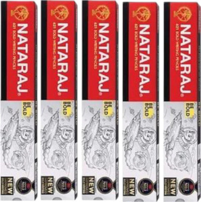 SSAGI NATRAJ RED COVER PENCIL 621 BOLD HB Pencil Grip(Pack of 50)