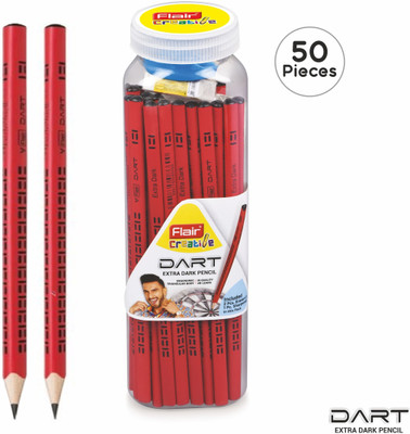 Flair Creative Dart Pencil Pack of 50 Pencil(Set of 50, Red)
