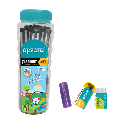 APSARA Platinum Pencils 50 Pcs Jar Pencil(Grey & Black)