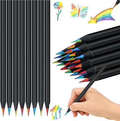 SVULINT 12 Pcs Rainbow Colore Pencils 7 Color in 1 Rainbow Pencil Pencil(Multicolor)