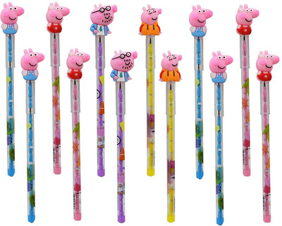 AncientKart Stack Pencil Peppa Designed Set of 12 Pencil(Set of 12, Multicolor)