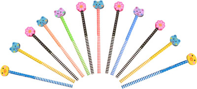 Kartual School Supplies For Kids – Cartoon Eraser Pencils For Birthday Gift Ideas Pencil(Set of 12, Multicolor)