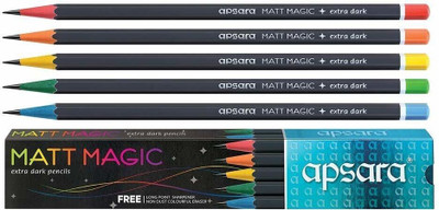 APSARA Matt magic extra dark pencil pack of 4 (40 Pencils) Pencil(Set of 4, Multicolor)