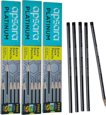 SSGAI Extra Dark Platinum Pencil(Set of 3, BLACK & SILVER)