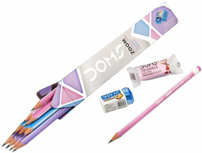 DOMS Zoom Ultimate Dark Triangle Pencils - Pack of 5 (10 Pencils in each pack) Pencil(Set of 5, Multicolor)
