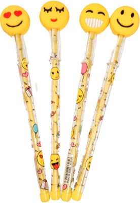 wingscreations Pack of 6 Pcs Smiley Emoji Theme Push Pencil. Pencil(Set of 6, Multicolor)