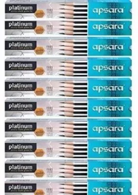 AFactory Platinum Extra Dark Pack of 10 Box of 100 Pencils Pencil(Set of 10, Black)