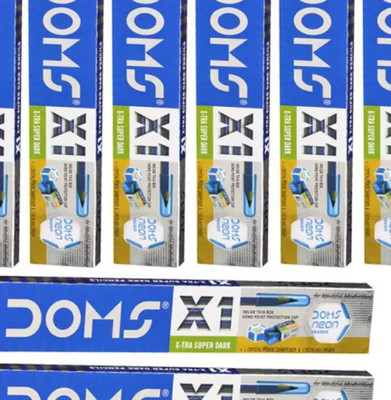 DOMS X1 Xtra Super Dark Pencil Pack of 8 Pencil(Set of 8, Black)