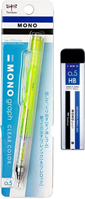 Tombow Mechanical Monograph Clear Lime Color Combo 0.5mm Lead & Pencil(Clear Lime)